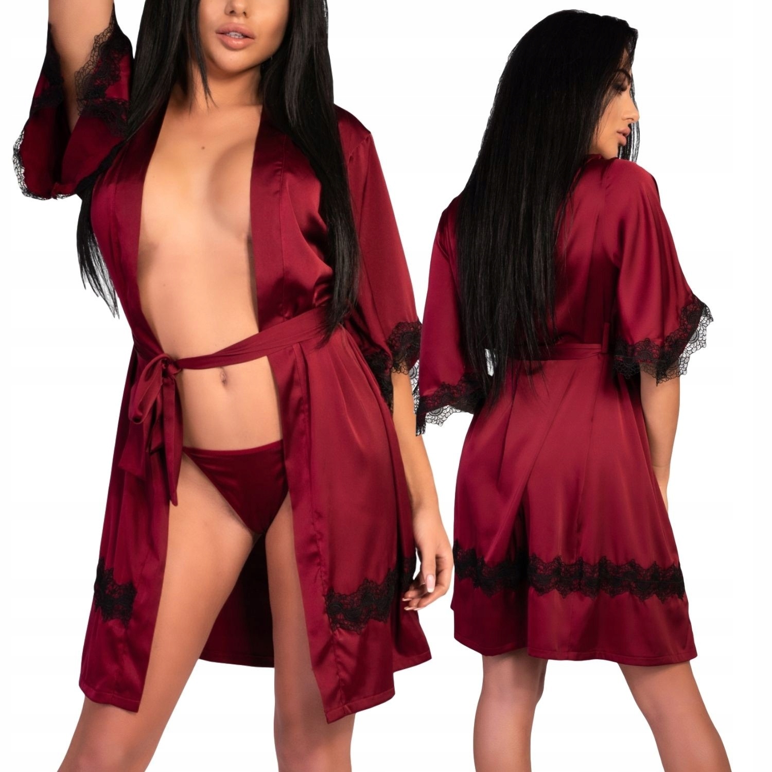 Župan Aresmina Cherry Mahogany Červený L/XL LivCo Corsetti Fashion