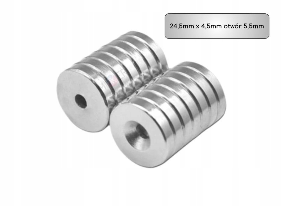 

Magnes neodymowy 25x5 pierścieniowy z otworem 5mm