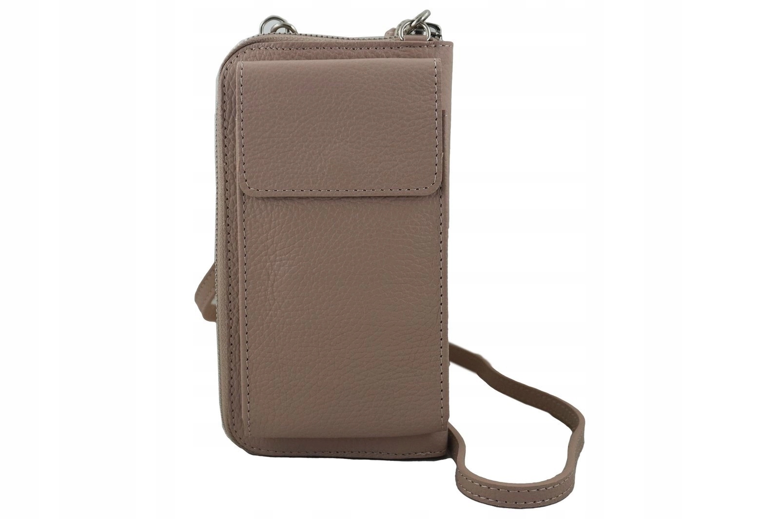 Peněženka pouzdro na telefon z kůže, růžová