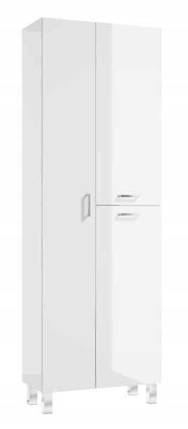 Stojací Skříňka S Úložným Prostorem Bílý Lesk Mea 179 CM