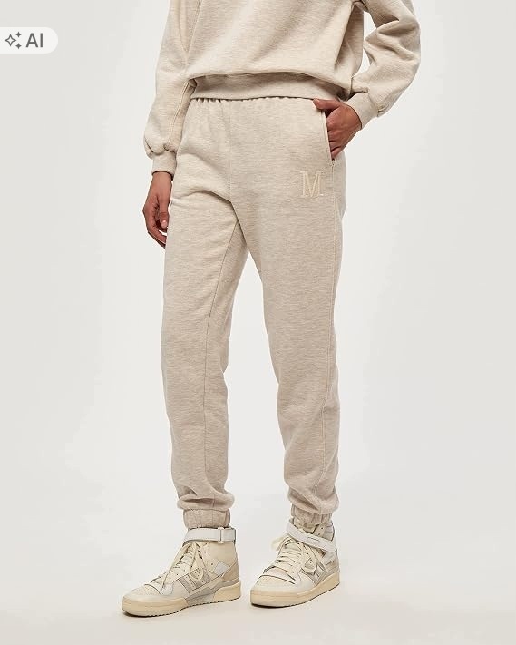 Minus Béžové Tepláky S Vyšívaným Monogramem M L 7DA