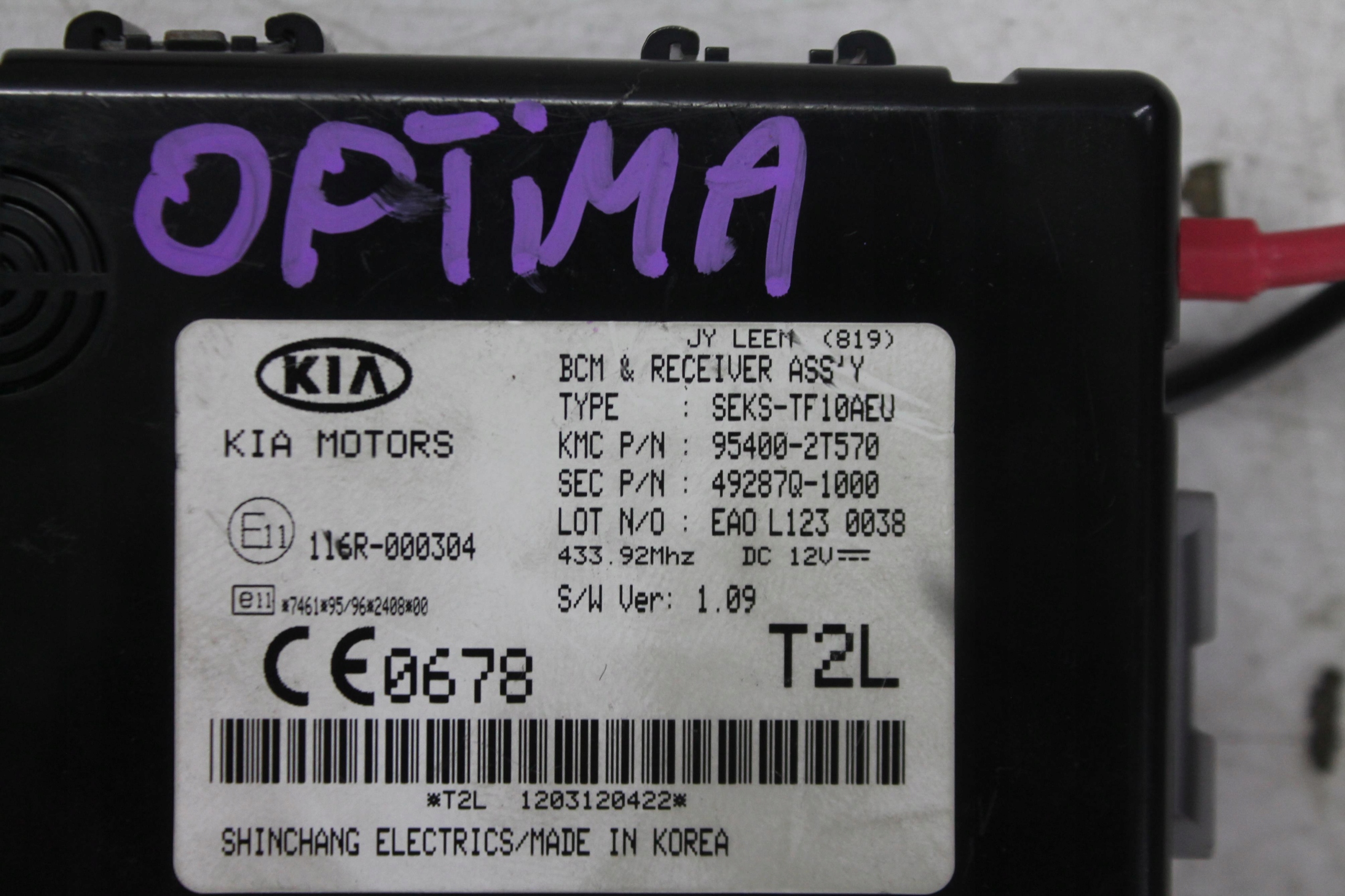 module BCM 95400-2T570 KIA OPTIMA III 10-15