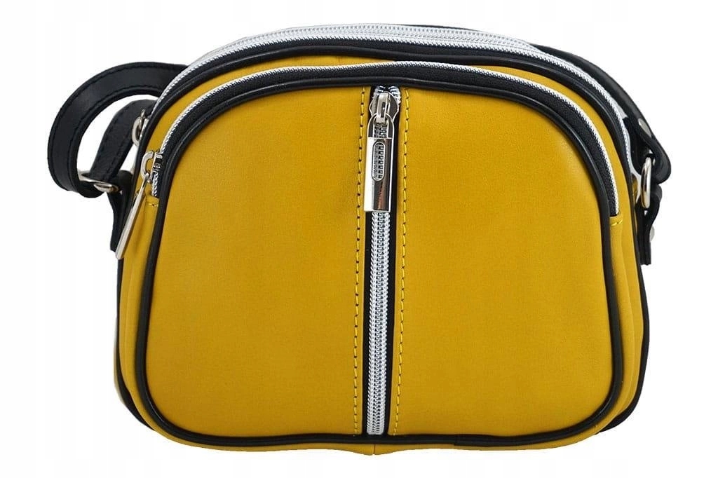 Kabelka Přes Rameno dámská kožená italská Žlutá tmavá