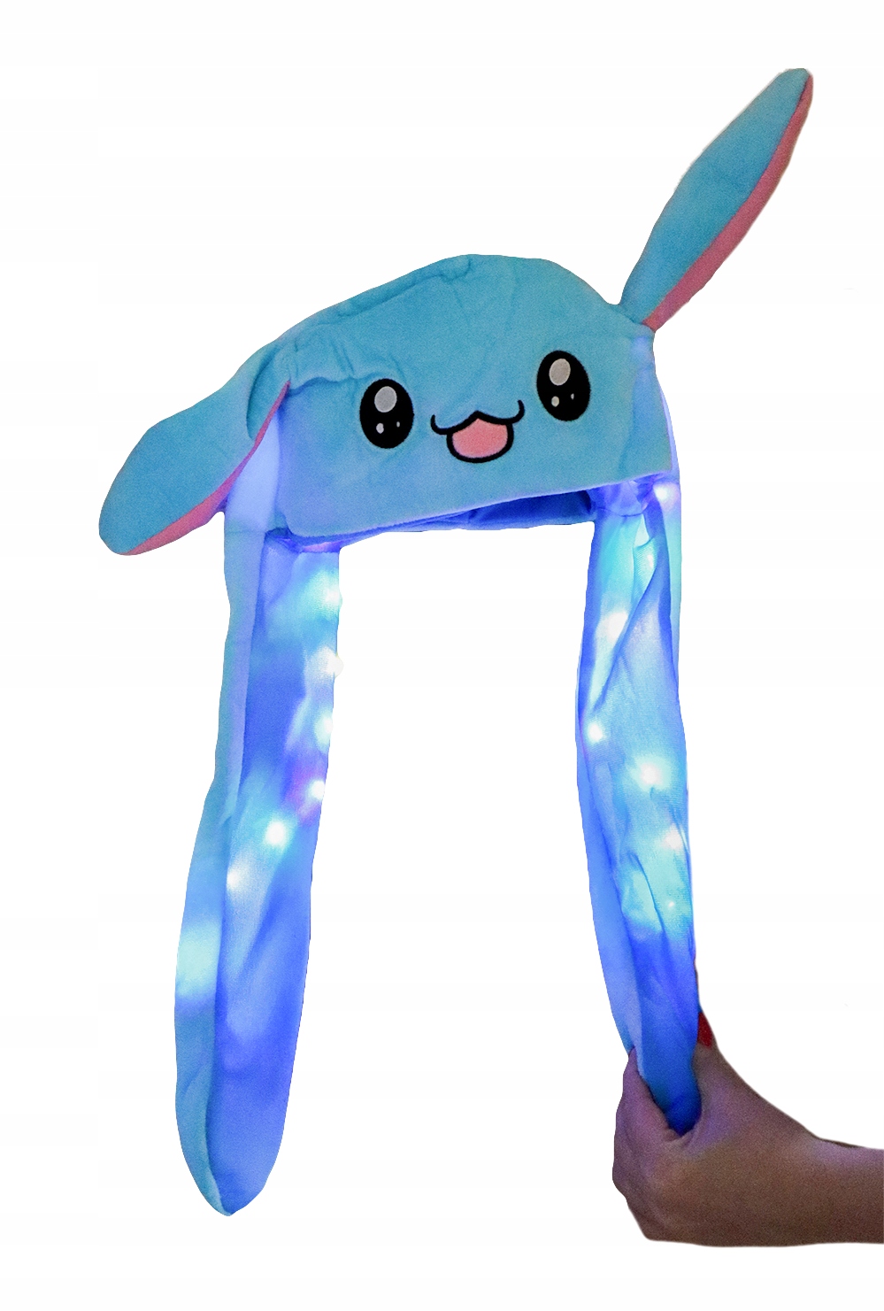 CZAPKA PLUSZOWA USZY RUCHOME LED PIKACHU Niebieski Królik WIELKANOC