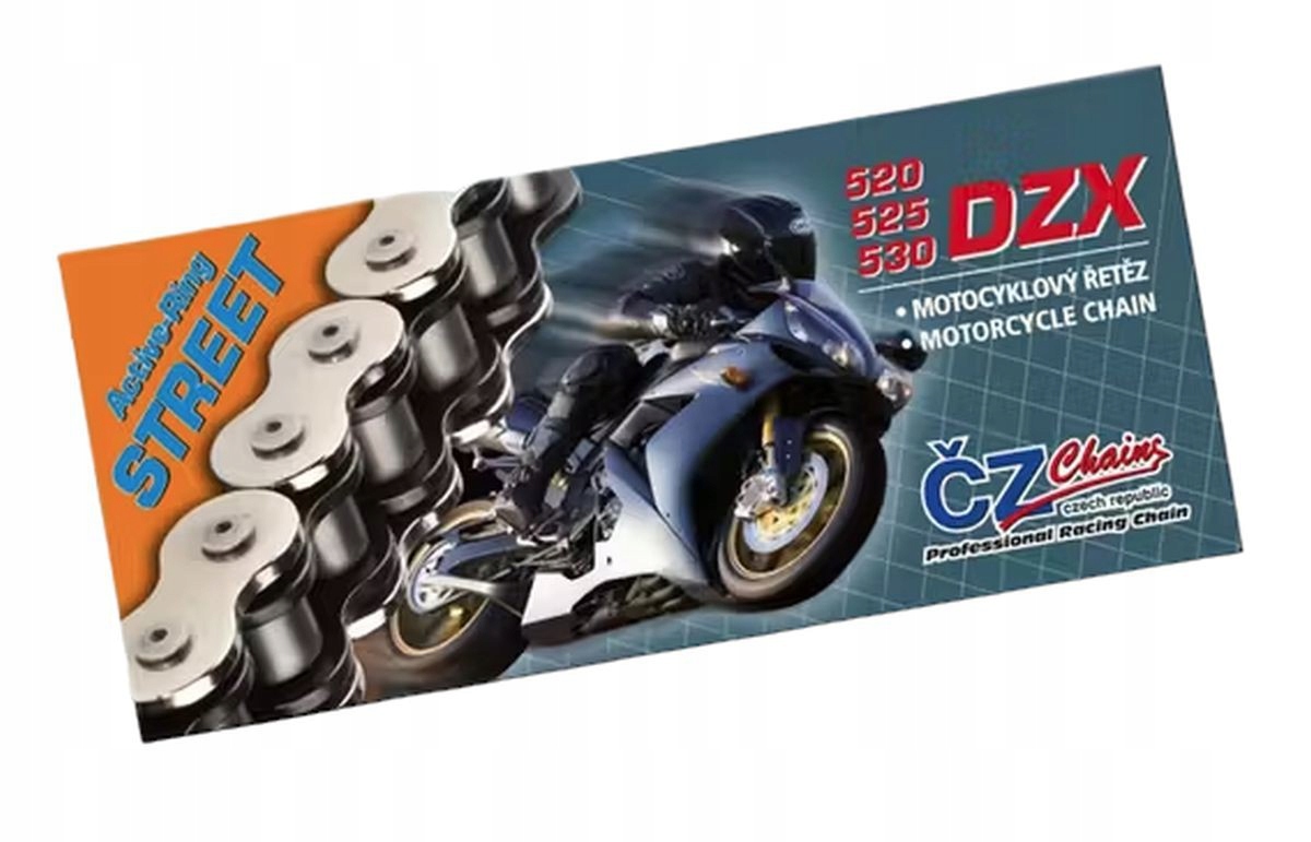 Hnací Reťazec 525 Dzx (124 Článkov) Active Ring (x-ring) Chróm Do 1000