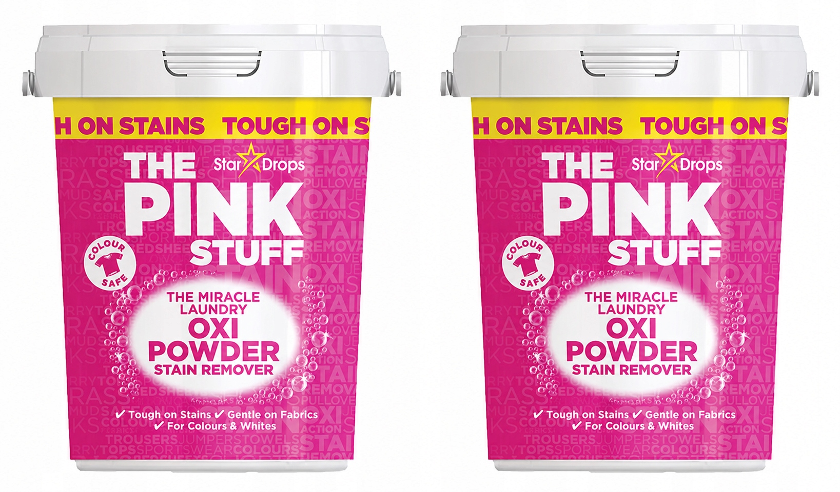The Pink Stuff Odstraňovač skvrn 2x1kg – Aktivní kyslík, Pro barvu a bílou barvu