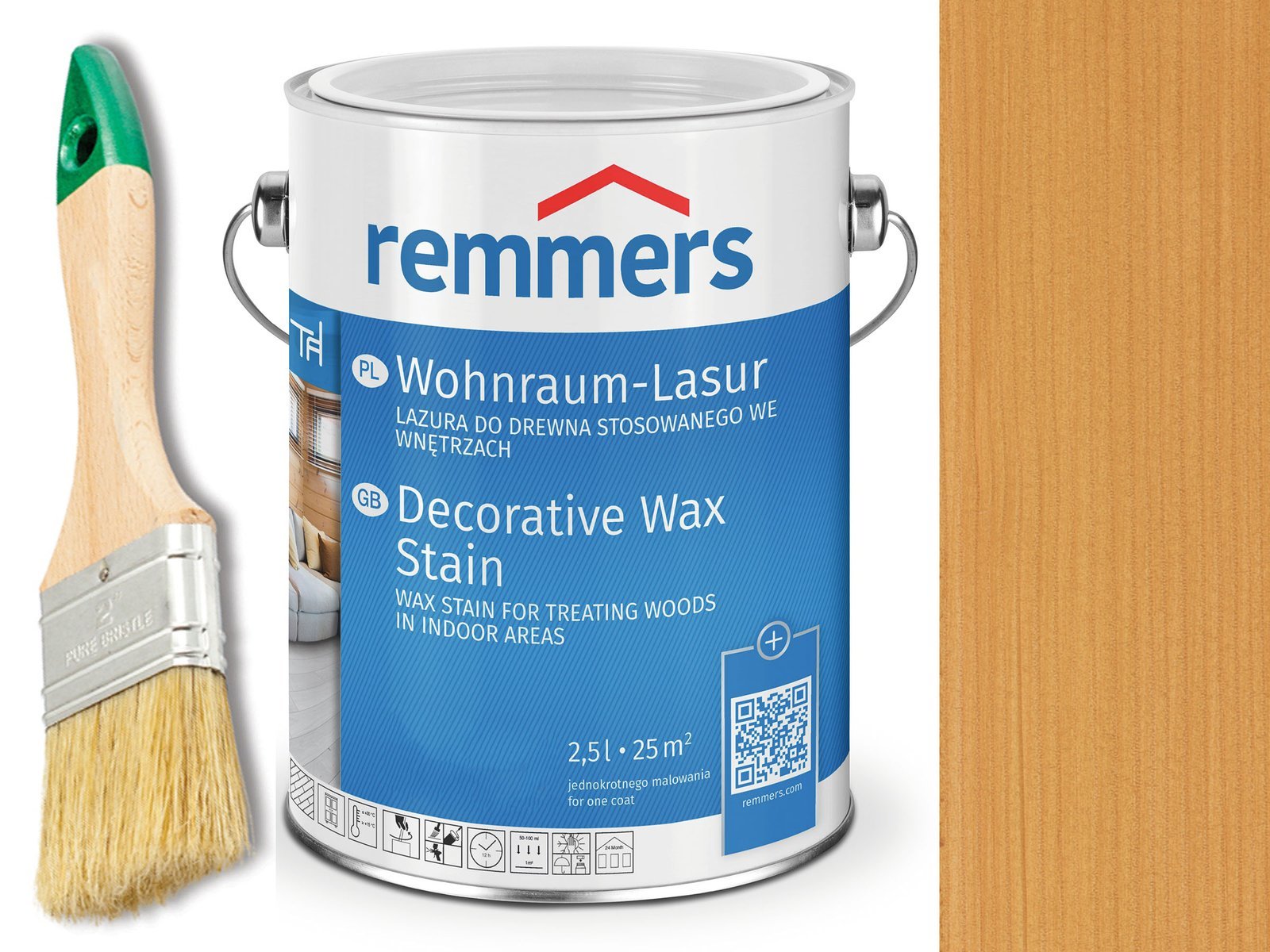 Vosková lazura Remmers do interiéru 2,5 L Dub