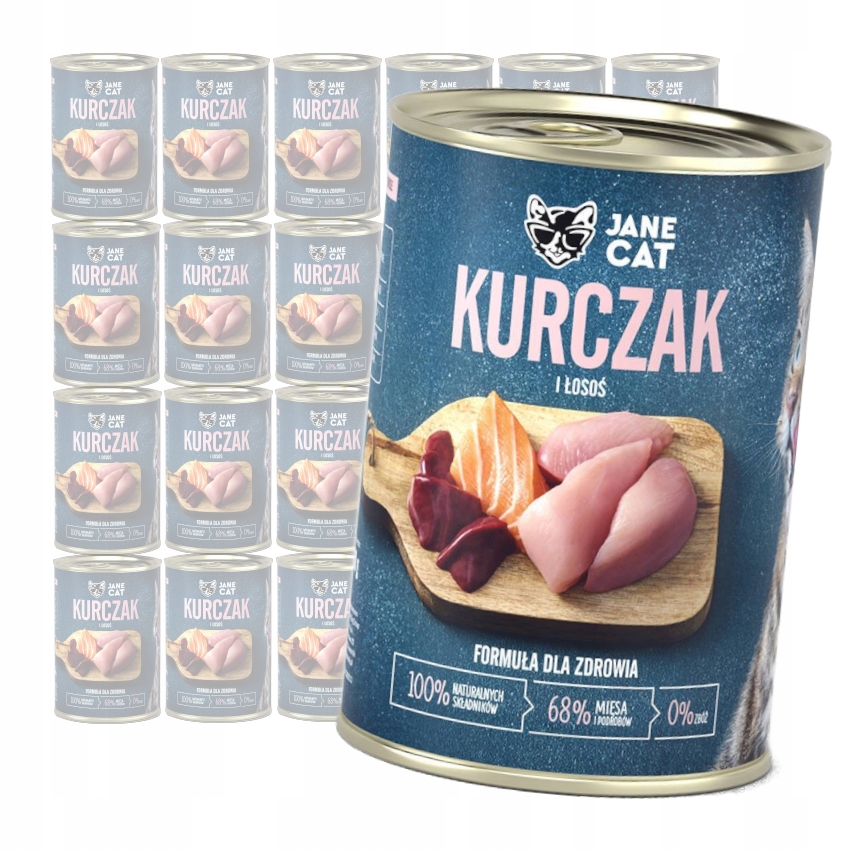 Levně Jane Cat Premium Kuřecí Losos Pro Kočky 24x400g