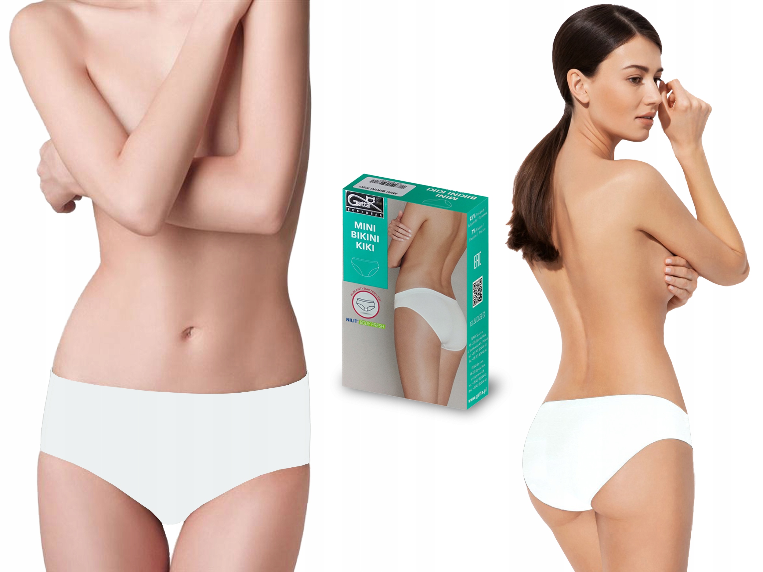 

Bezszwowe figi Gatta Kiki Mini Bikini, białe, S