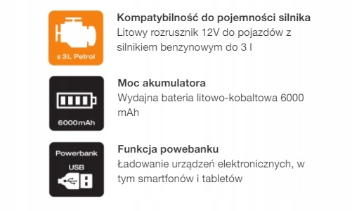 Скачок стартер бустер POWERBANK 12V 300A 6000mAh