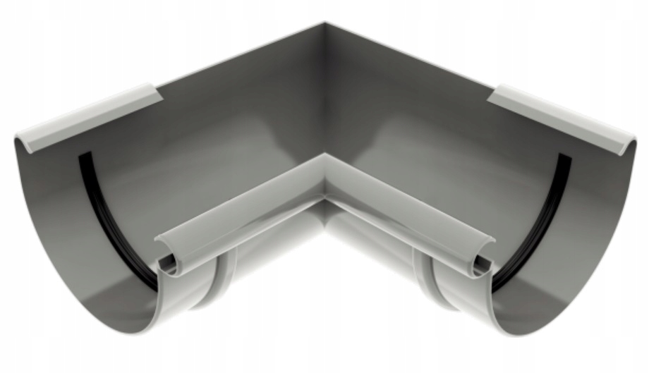 narożnik WEWNĘTRZNY rynny 100 Ocean POPIEL SZARY