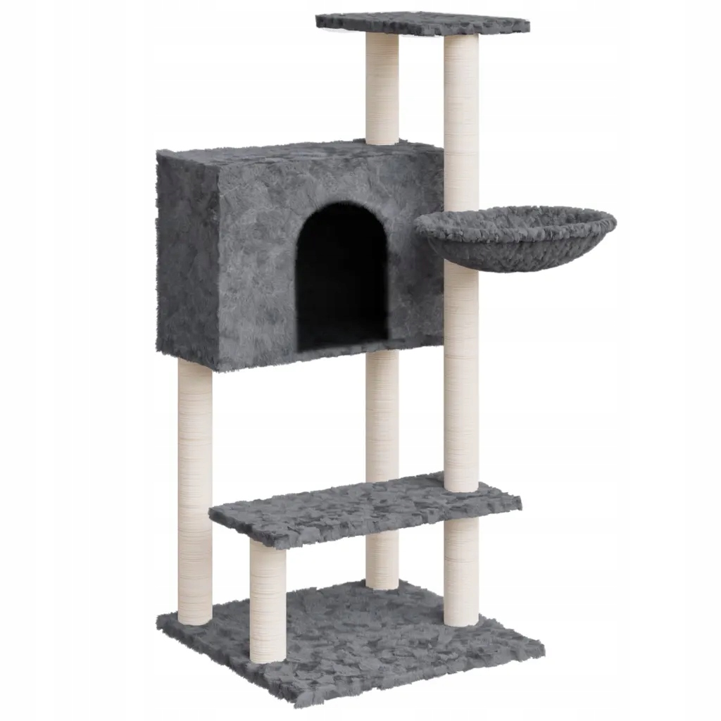 Škrabadlo pro kočky 3v1 tmavě šedé 61x61x108,5 cm