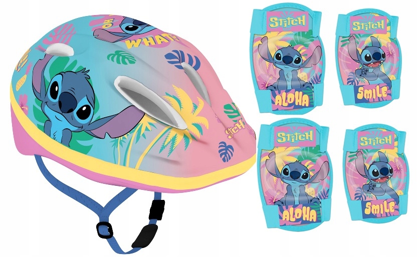 Disney Stitch Kask 4 Ocraniacze Na Łokcie I Kolana Dla Dzieci Na Rower