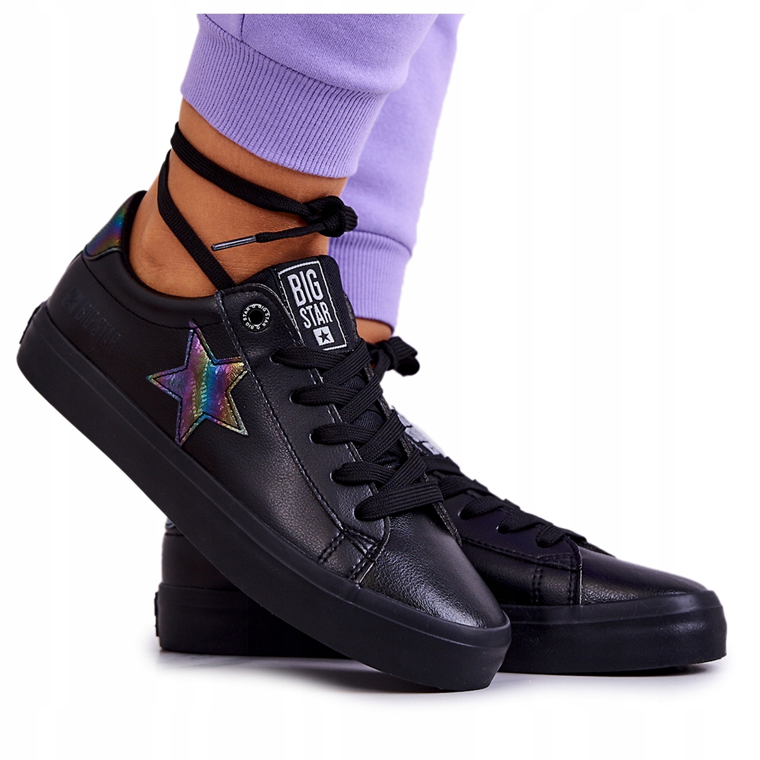 

Czarne Skóra ekologiczna Buty Big Star r.40