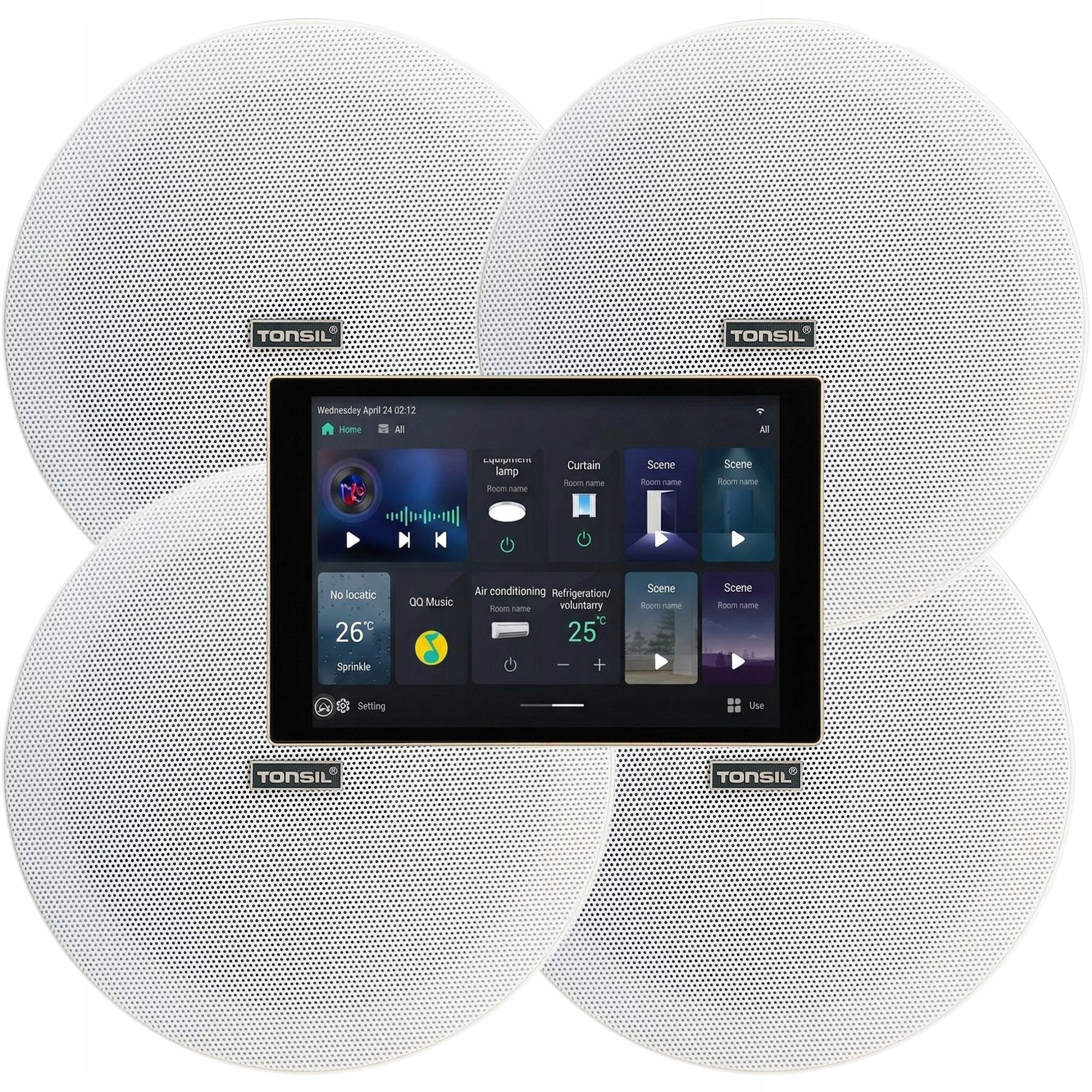 Tonsil Nástěnný přehrávač Android Zesilovač WS-90 4x reproduktor Zgsu 20P