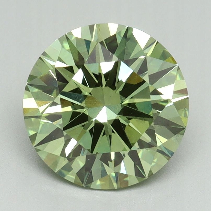Diament laboratoryjny kolorowy 2.25ct ROUND Fancy Vivid Green VS2 (IGI)