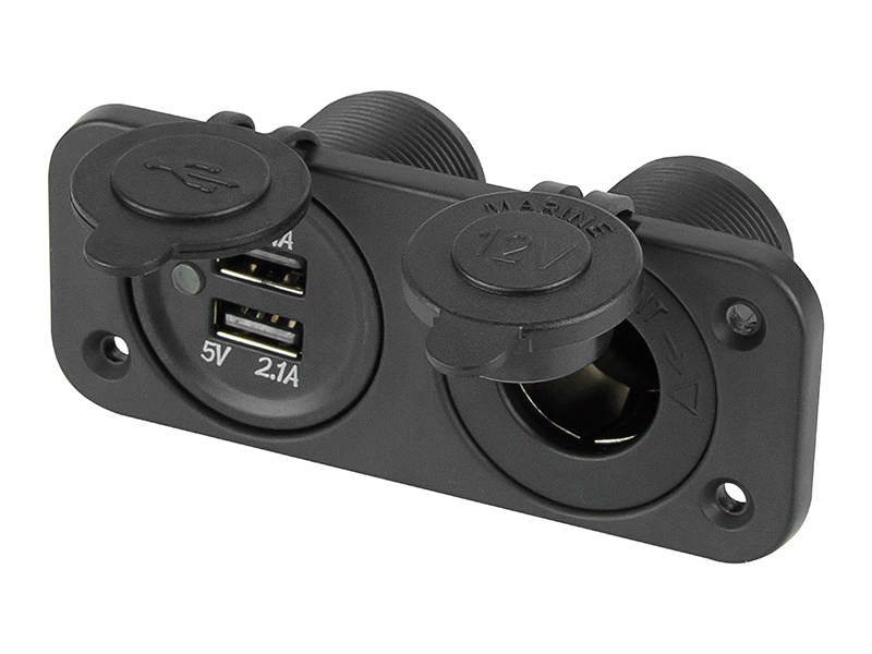 

Gniazdo Zapalniczki Samochodowej 2xUSB 1xGNIAZDO