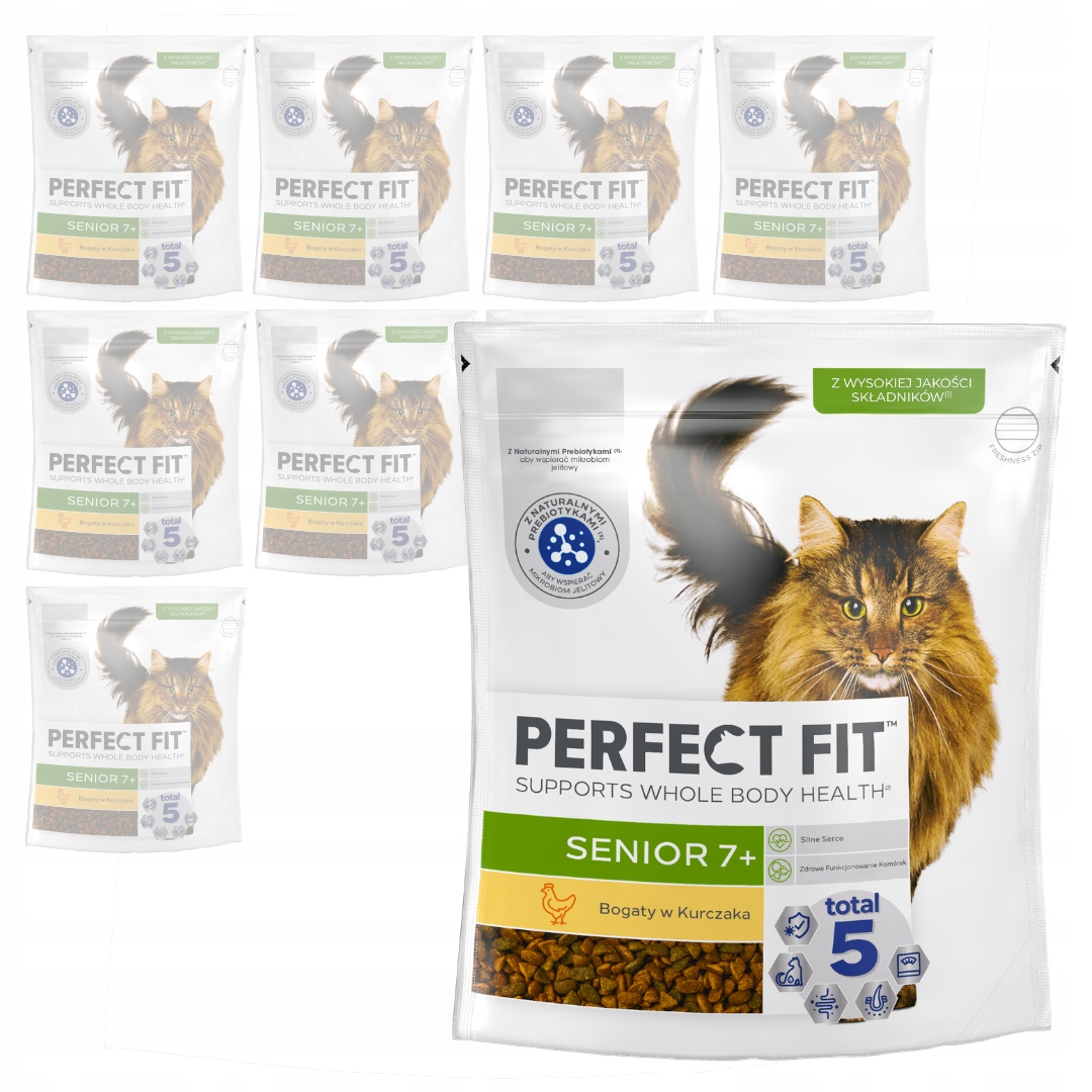 Levně Perfect Fit Senior 7+ 10x750g Suché Krmivo S Kuřecím Masem Pro Starší Kočky