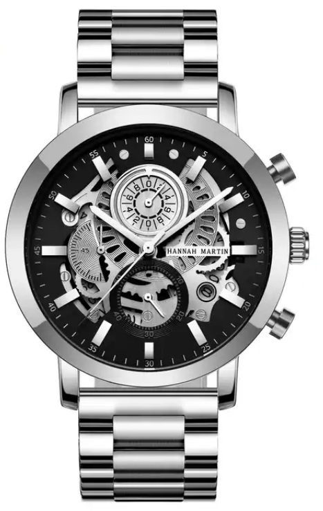 Pánské hodinky luxusní elegantní černé zlaté s náramkem Různé Barvy