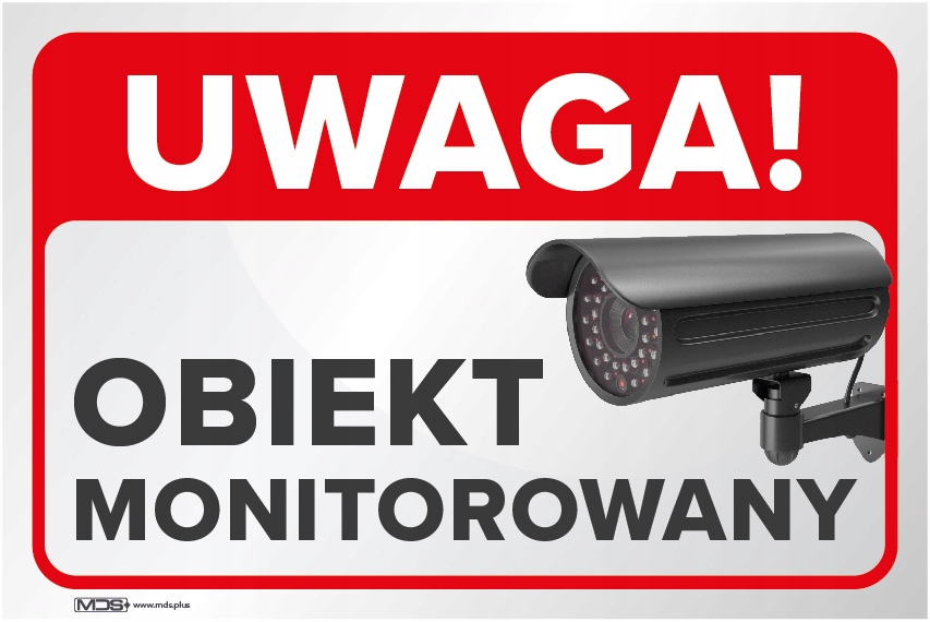 

Tabliczka 30x20 monitoring obiekt kamera
