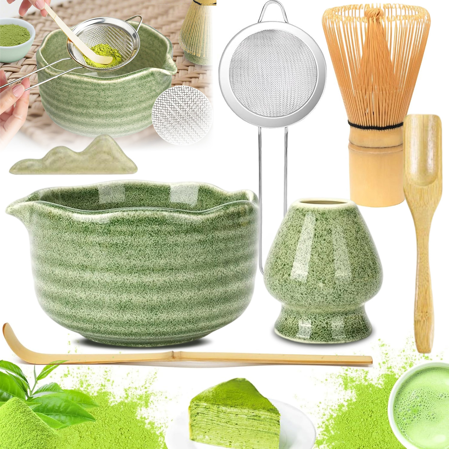 Bambusová Dárková Sada Na Čaj Matcha Chashaku Multifunkční 7 Ks