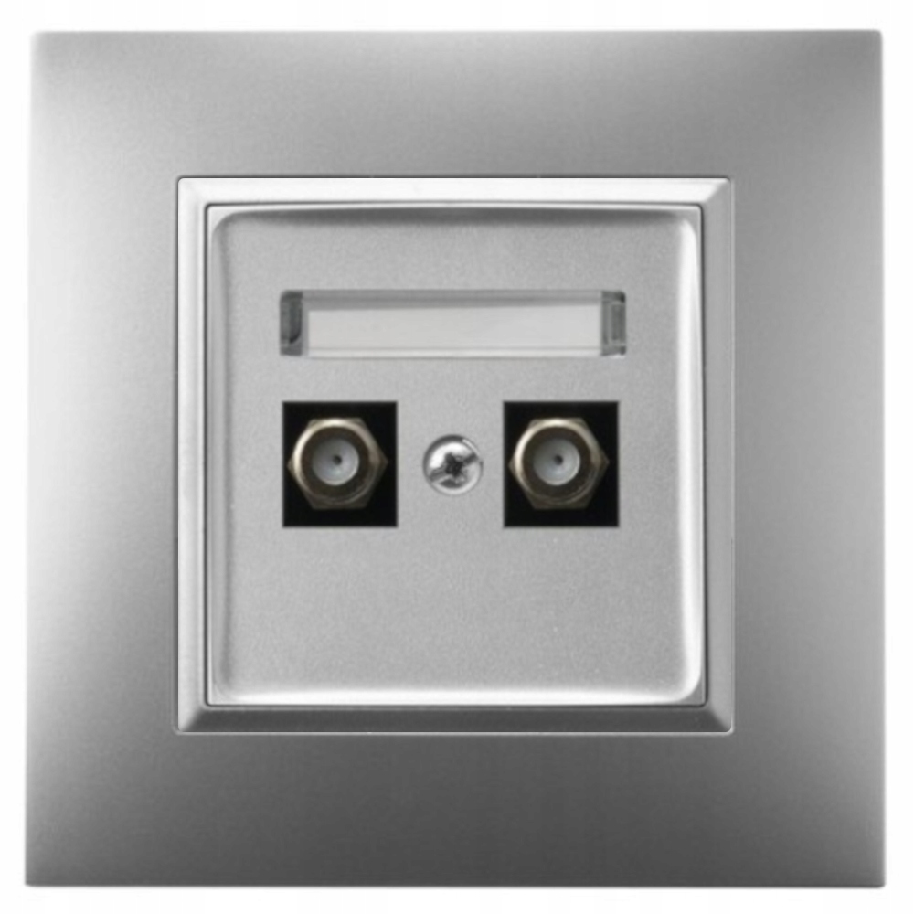 GNIAZDO ANTENOWE PODWÓJNE SREBRNY