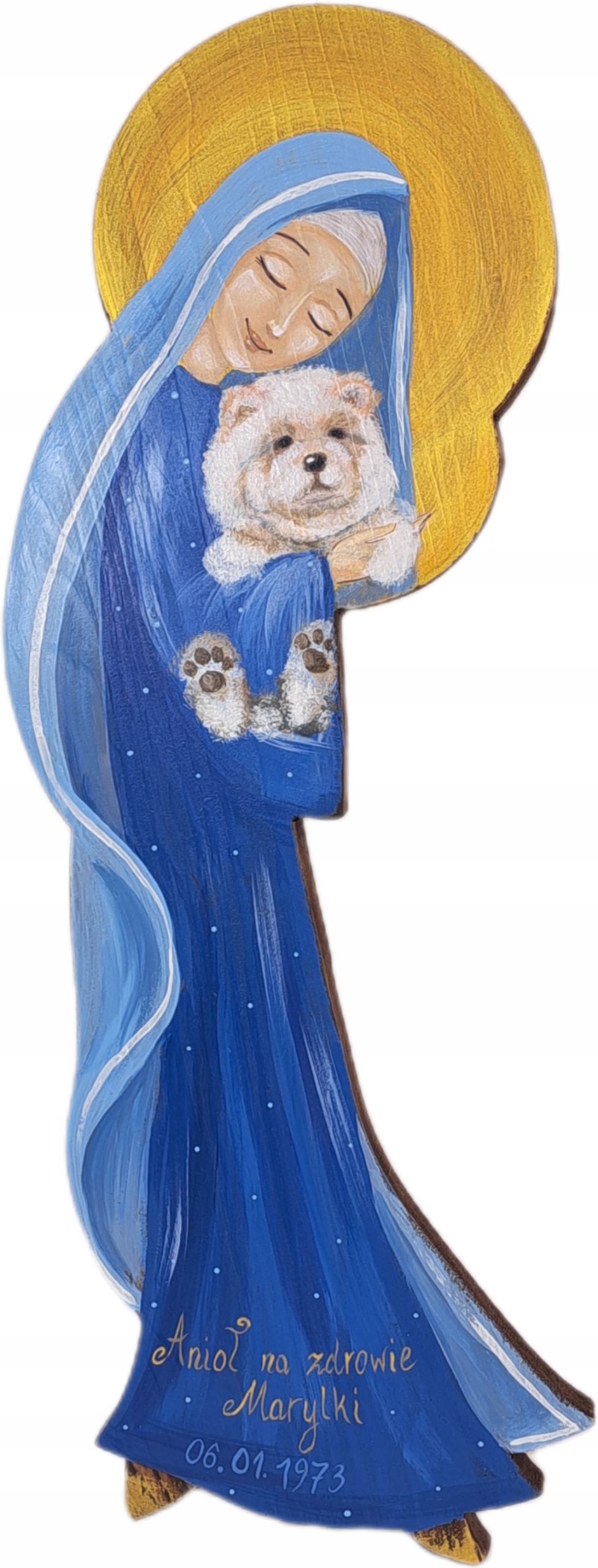 Obraz Dřevěný Anděl Hand Made Malovaný