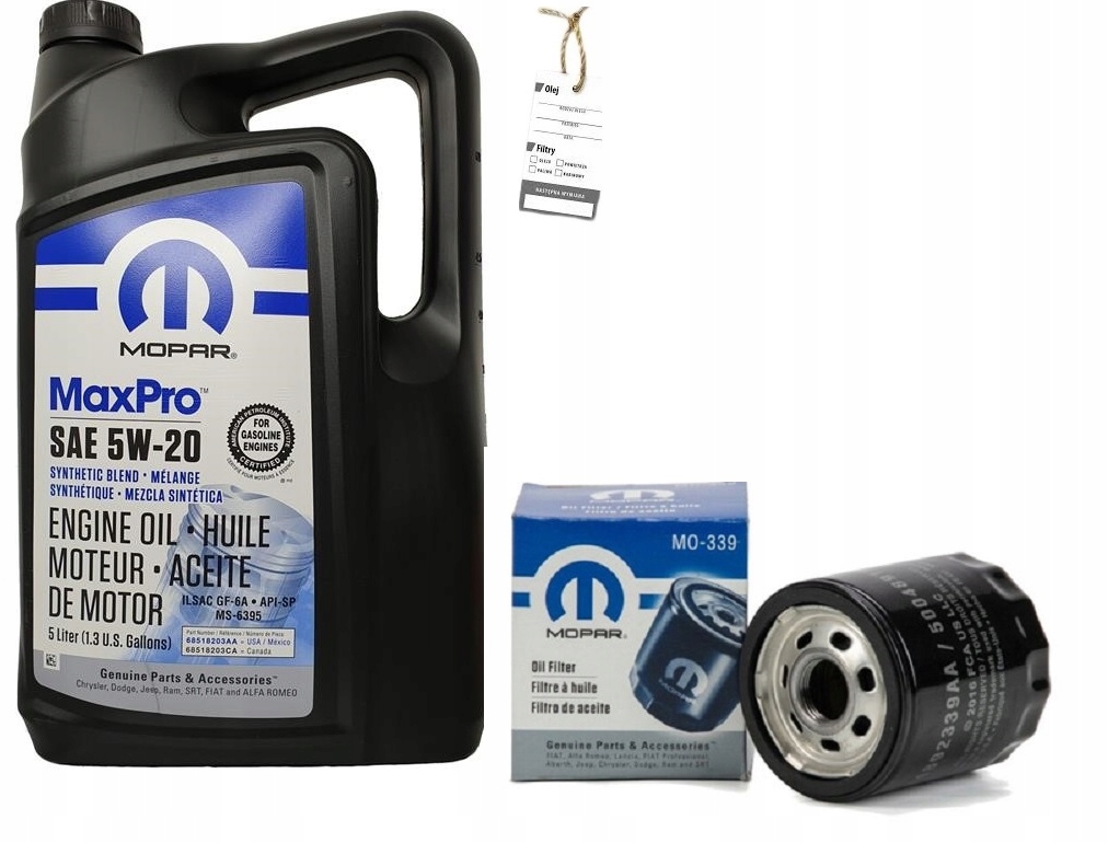 MOPAR 5W20 5L + FILTR DODGE CALIBER 2,0 07-12