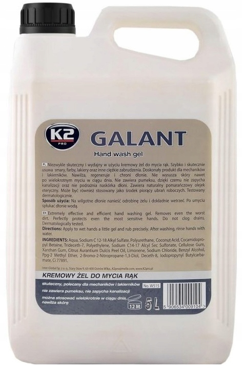 K2 GALANT REFILL BHP WYDAJNY ŻEL DO MYCIA RĄK 5L
