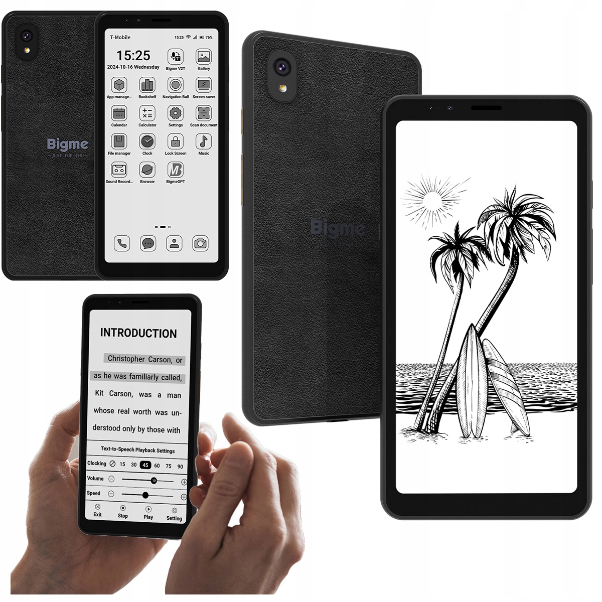 Czytnik E-book Smartfon 2w1 czarno biały 5,84" 6/128 Gb Bigme Hibreak