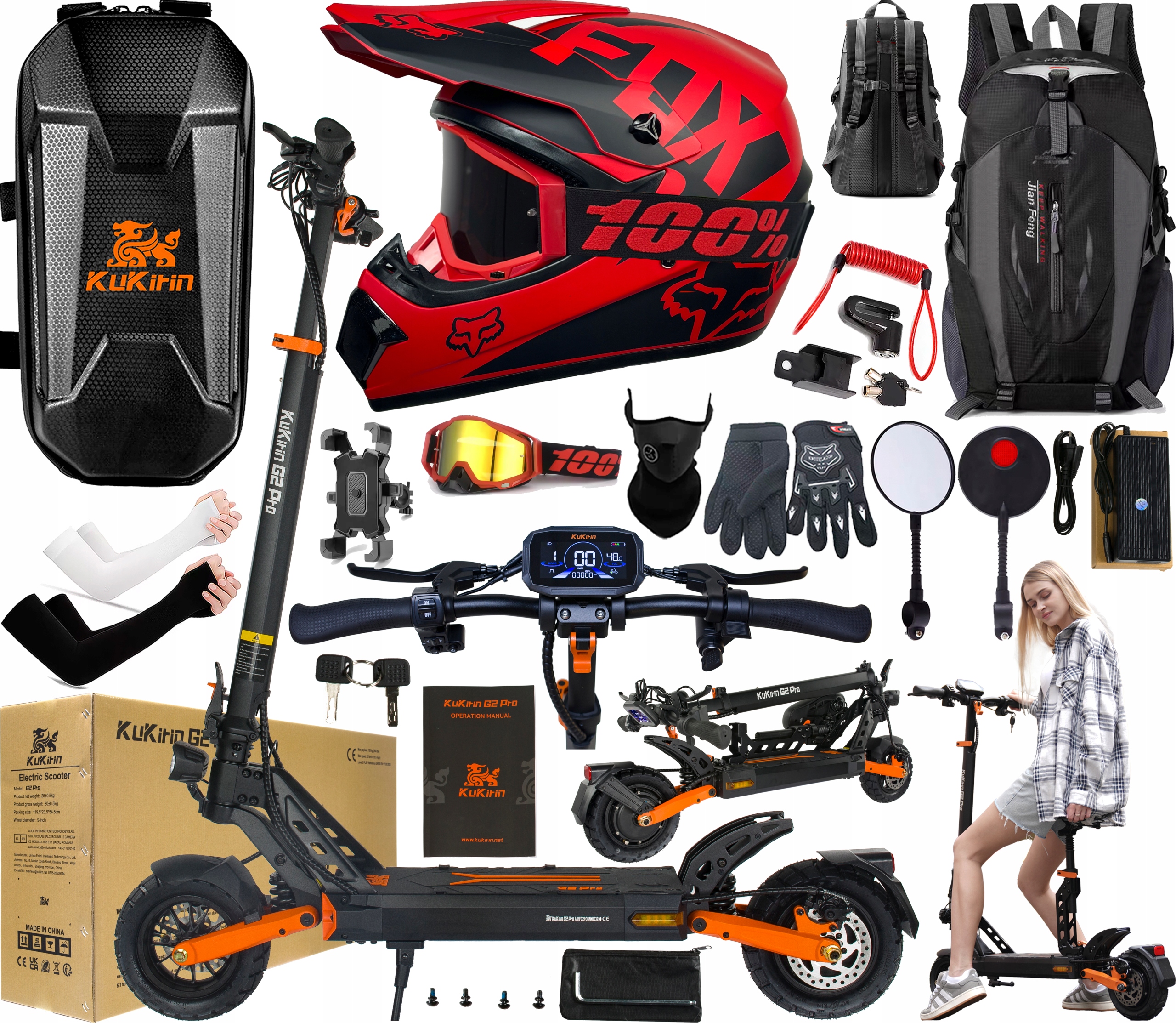 2026 Kukirin G2 Pro Elektrická vozidla 1000W 48V 15.6AH 45KM/H +10 Dárek