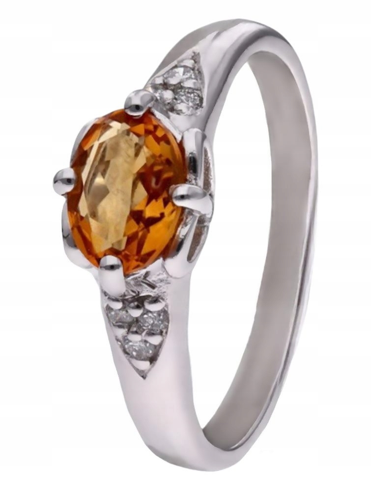 Prstýnek Ag 925 citronů s diamantem CVD-3365-R-CI vel. 17