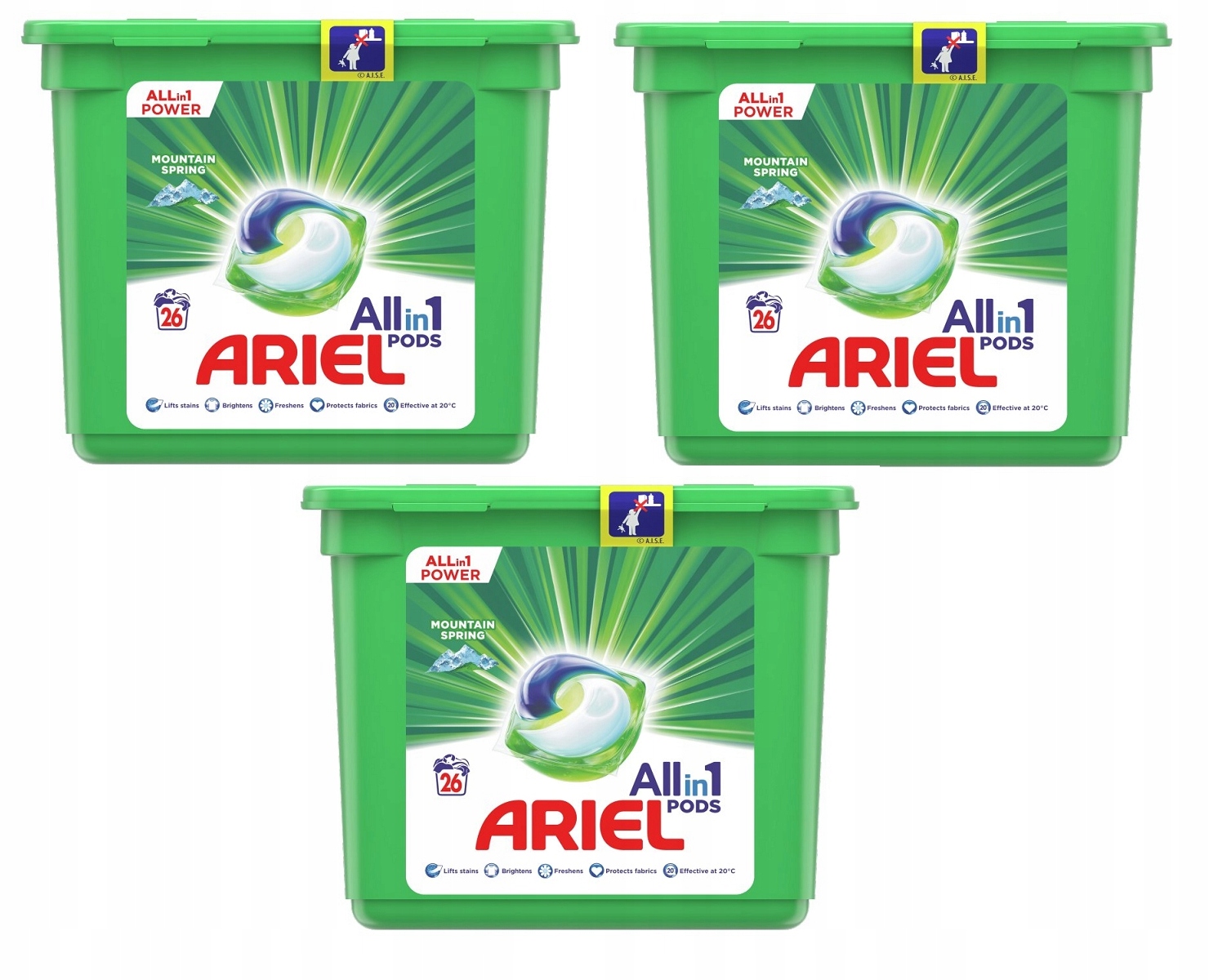 

Kapsułki do prania Białe Ariel 26 prań x3