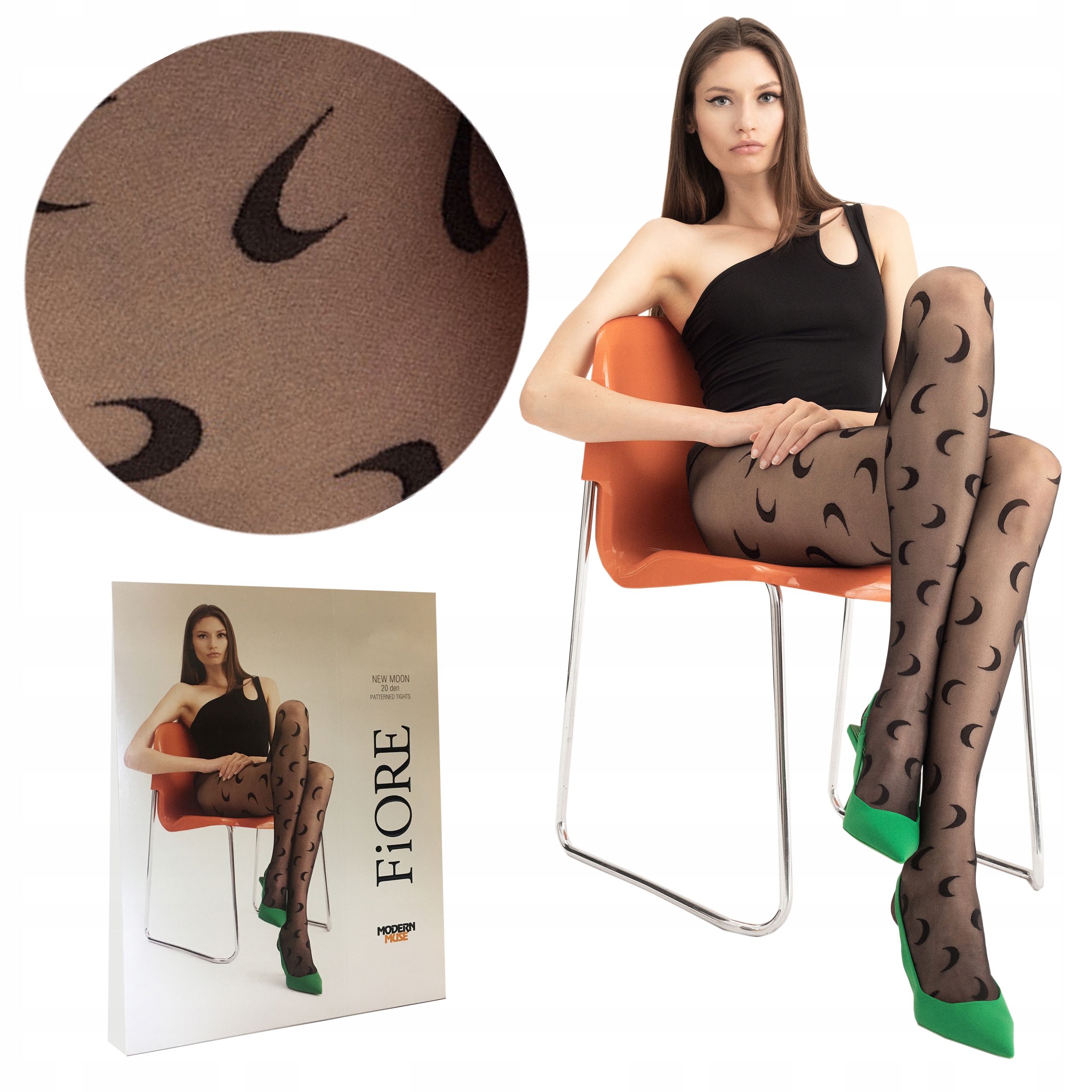 

Fiore rajstopy wzór księżycowy New Moon 20 den 2-S
