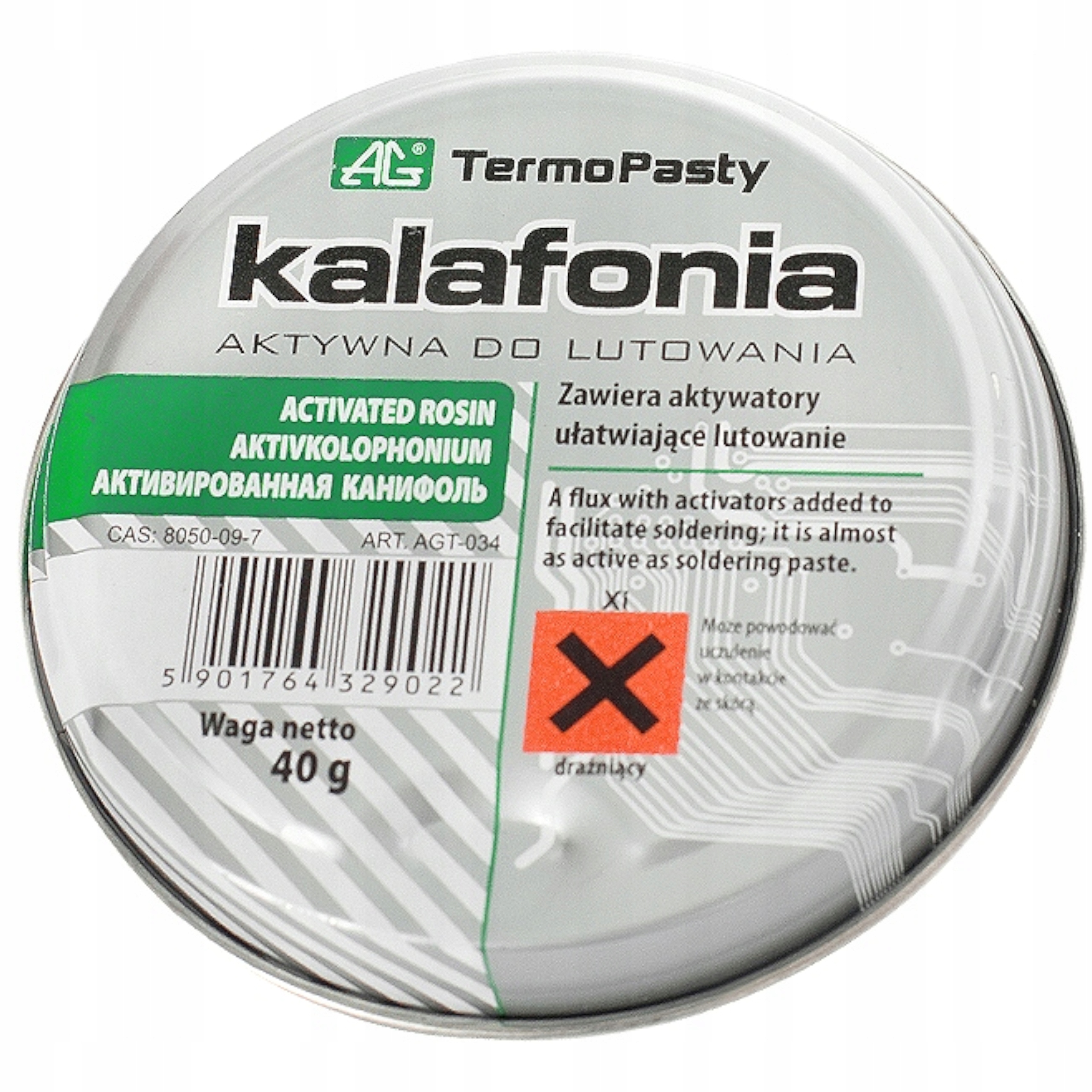 

Kalafonia lutownicza Ag do lutowania pasta 40g