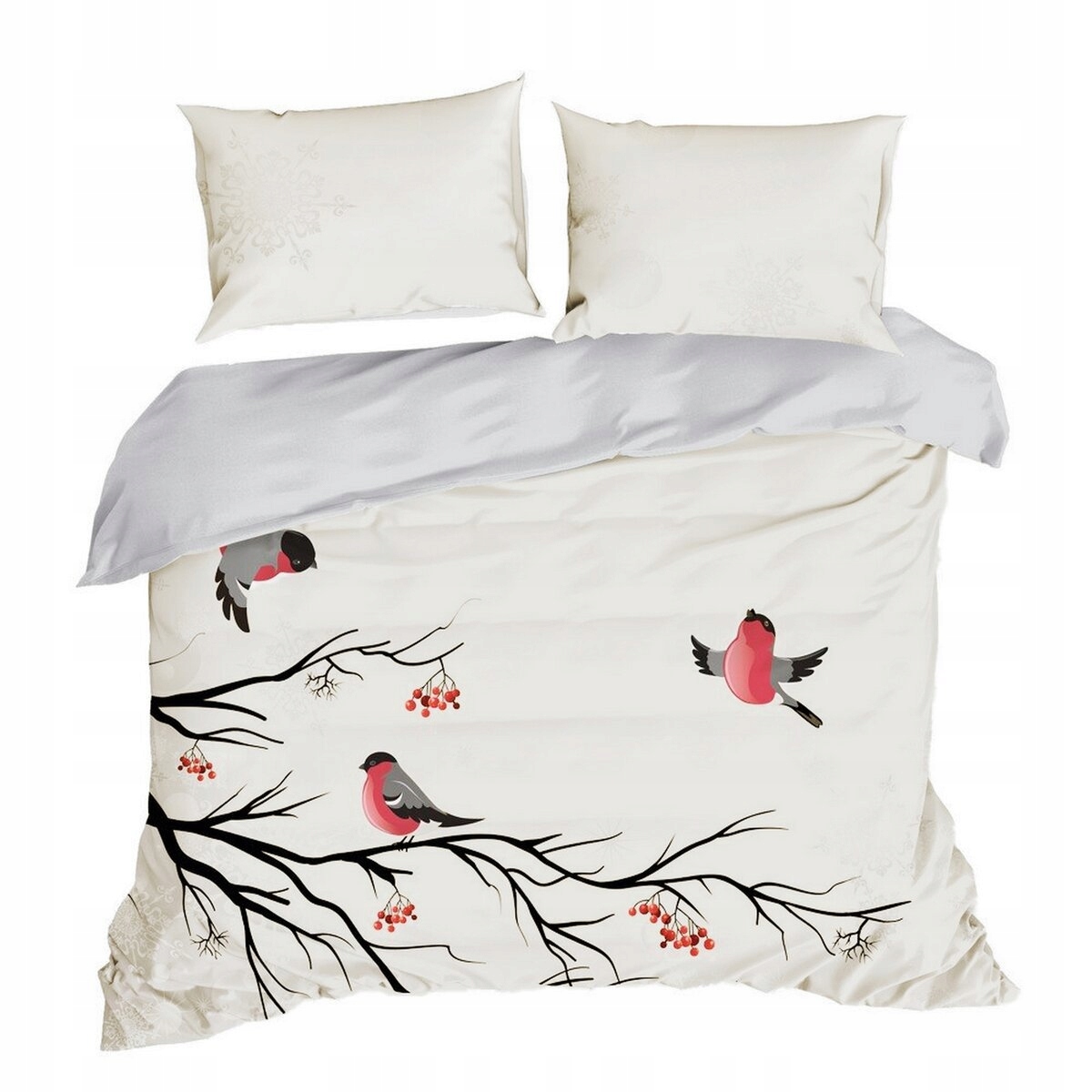 Posteľná Bielizeň 220x200 Bavlnený Satén Bavlna Vtáky Vianoce