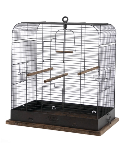 Levně Zolux Retro klec Madelaine pro ptáky tmavě hnědá 54x34x53 cm