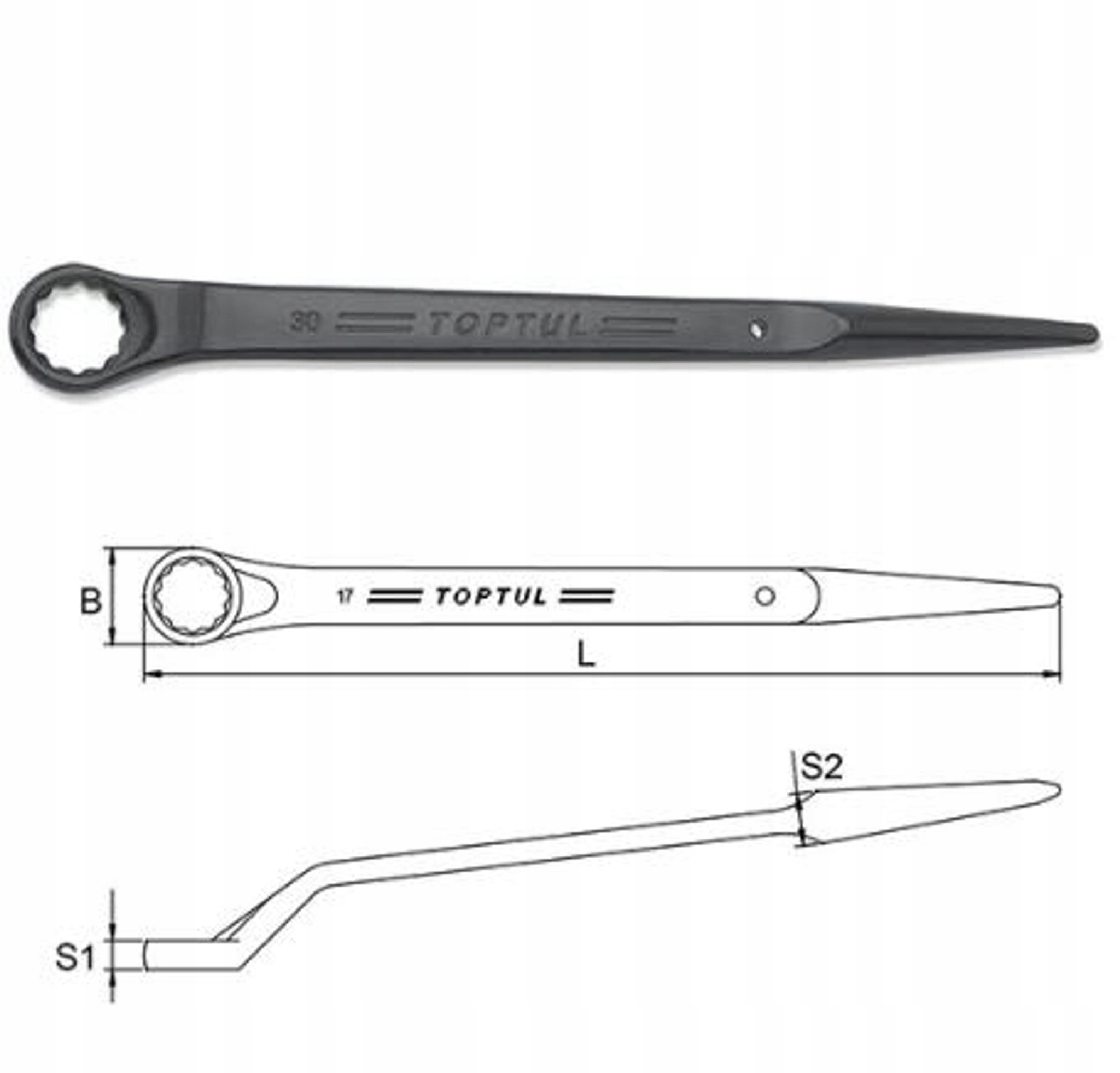 Očkový kľúč Heavy Duty na bitie, zvýšená pevnosť, uhol