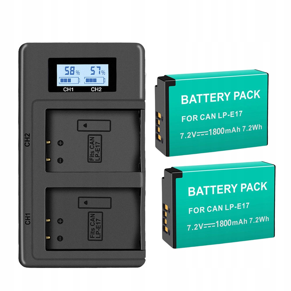 2ks LP-E17 Baterie LCD Usb Nabíječka pro Canon Eos R8 Rp 200D 250D M3 M5 M6