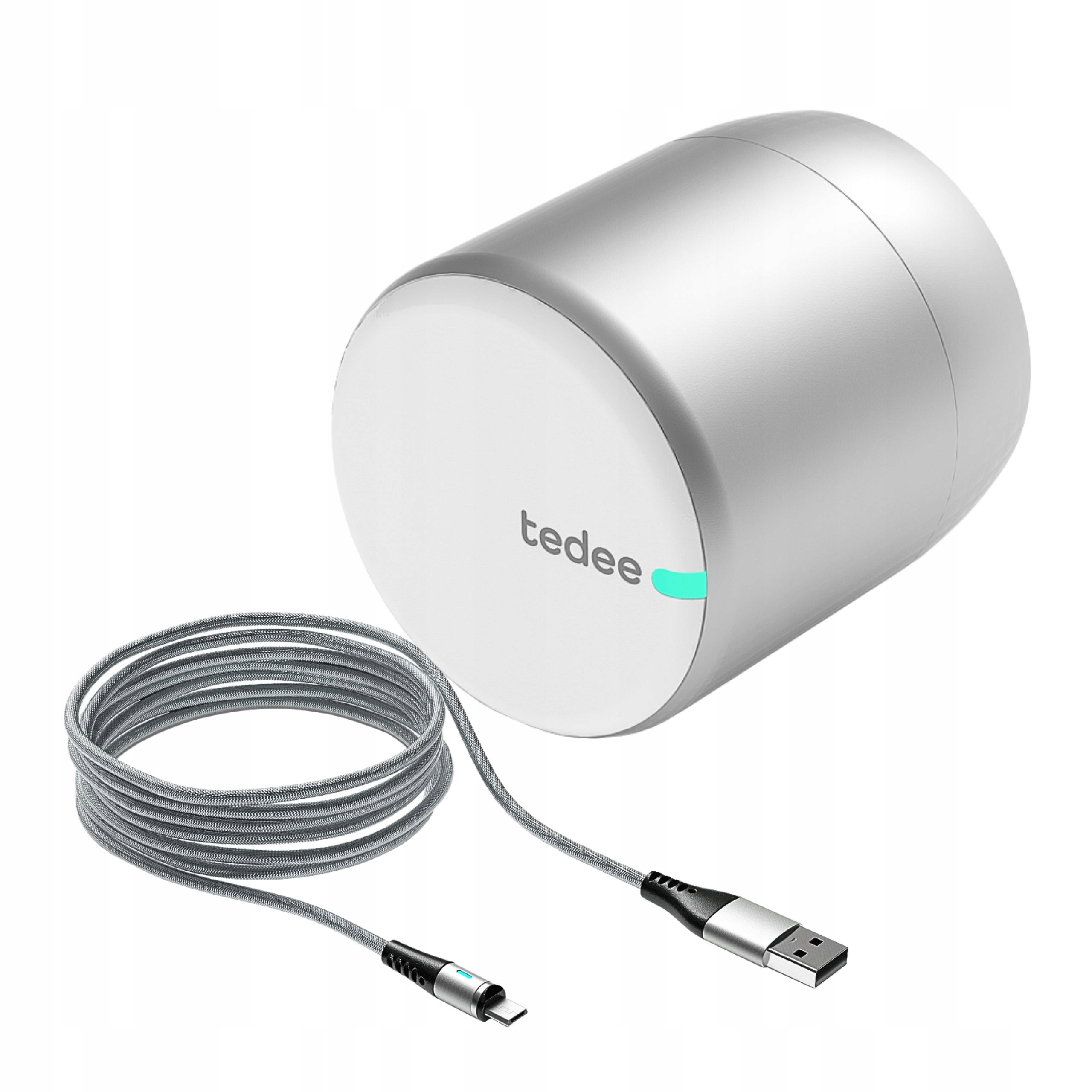 Zámek Tedee Pro TLV1.0AHK stříbrný s bílým tlačítkem od firmy Gerda, chytrý