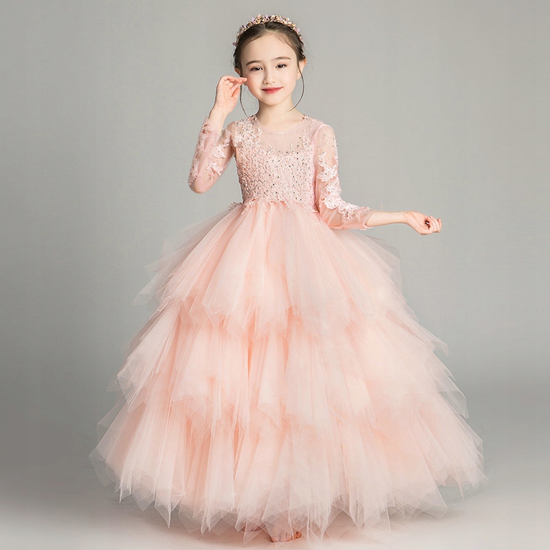 Dievčenské tylové vrstvené šaty Šaty pre princeznú na ples
