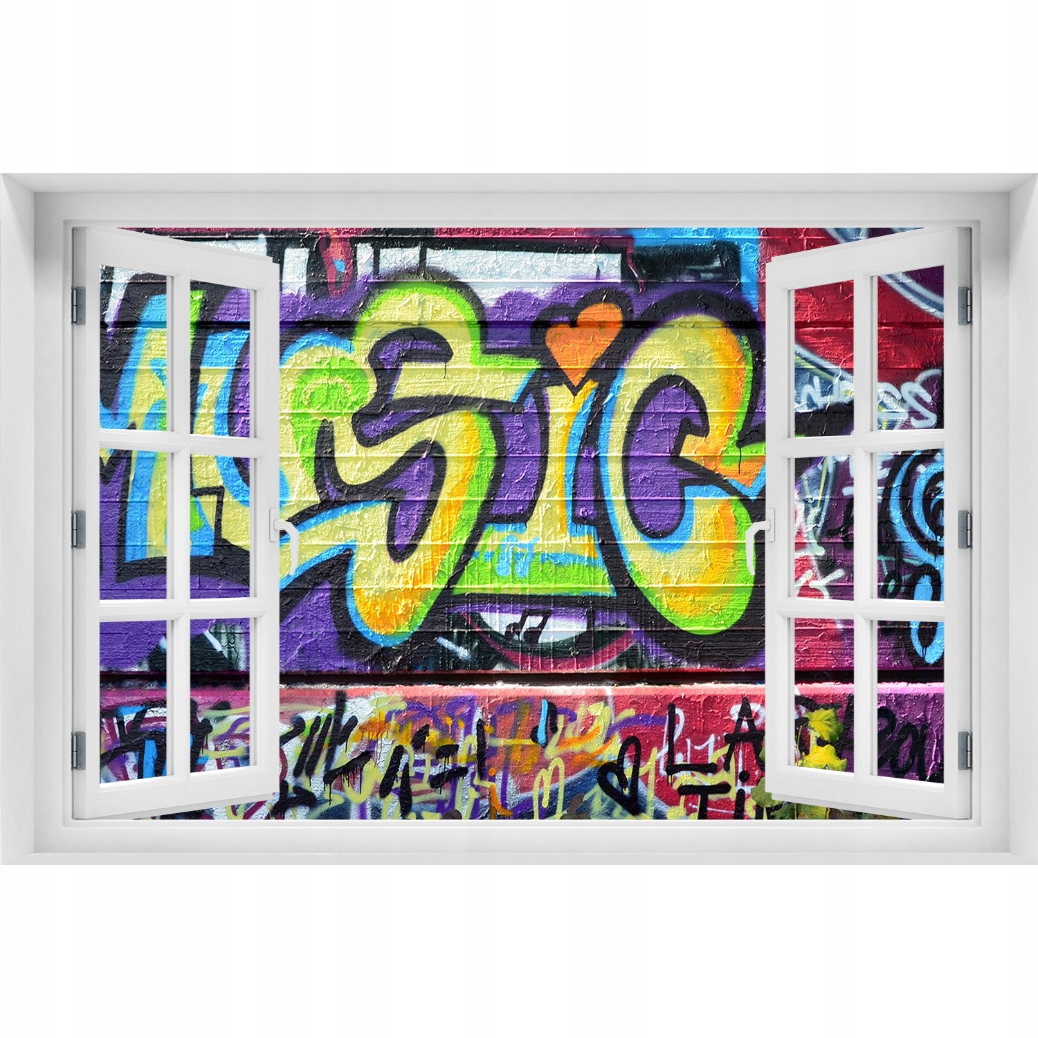 

3D Okno Naklejka na ścianę Graffiti na ścianie