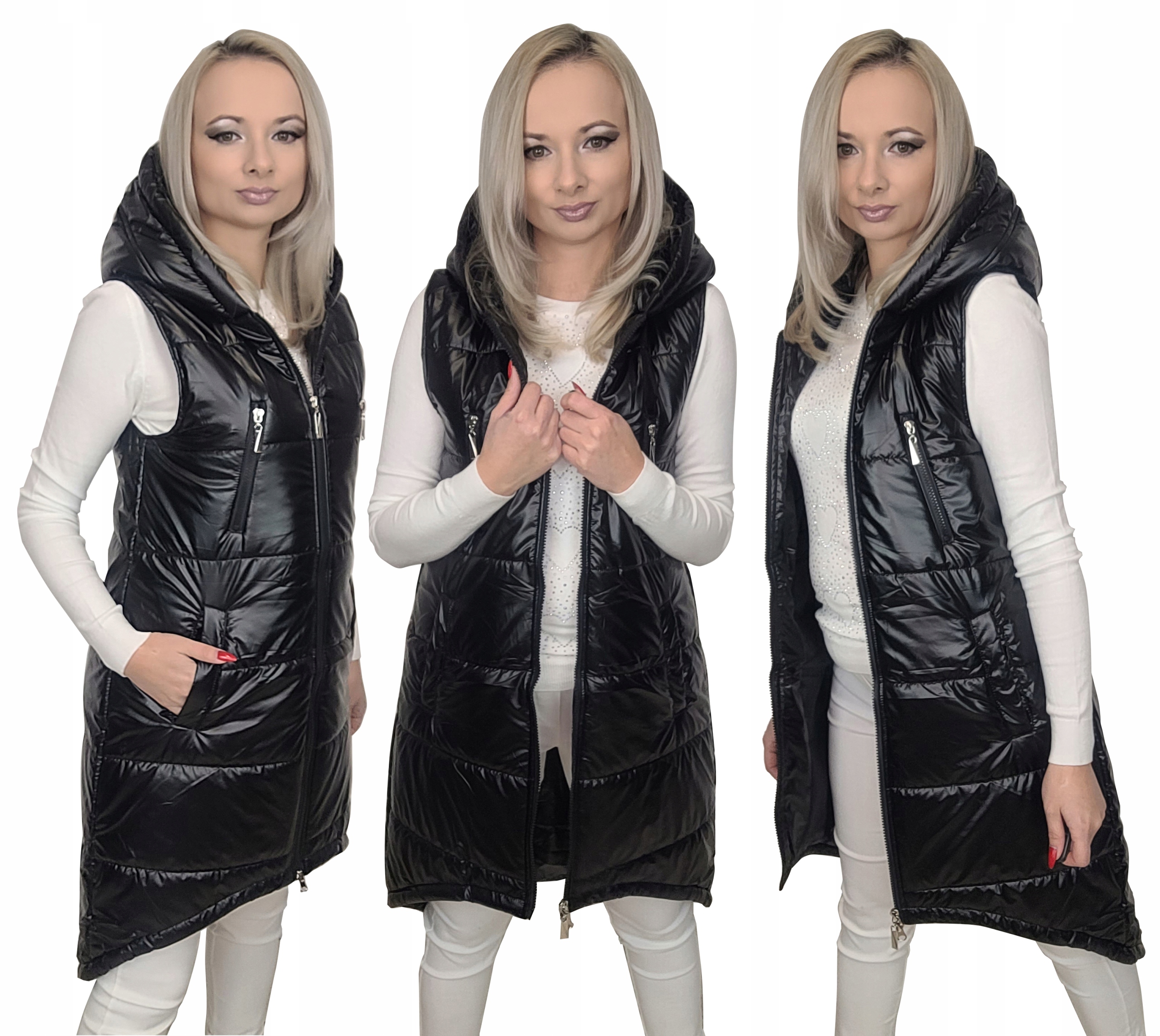 

Kamizelka bezrękawnik damski Czarny pikowana S-xxl