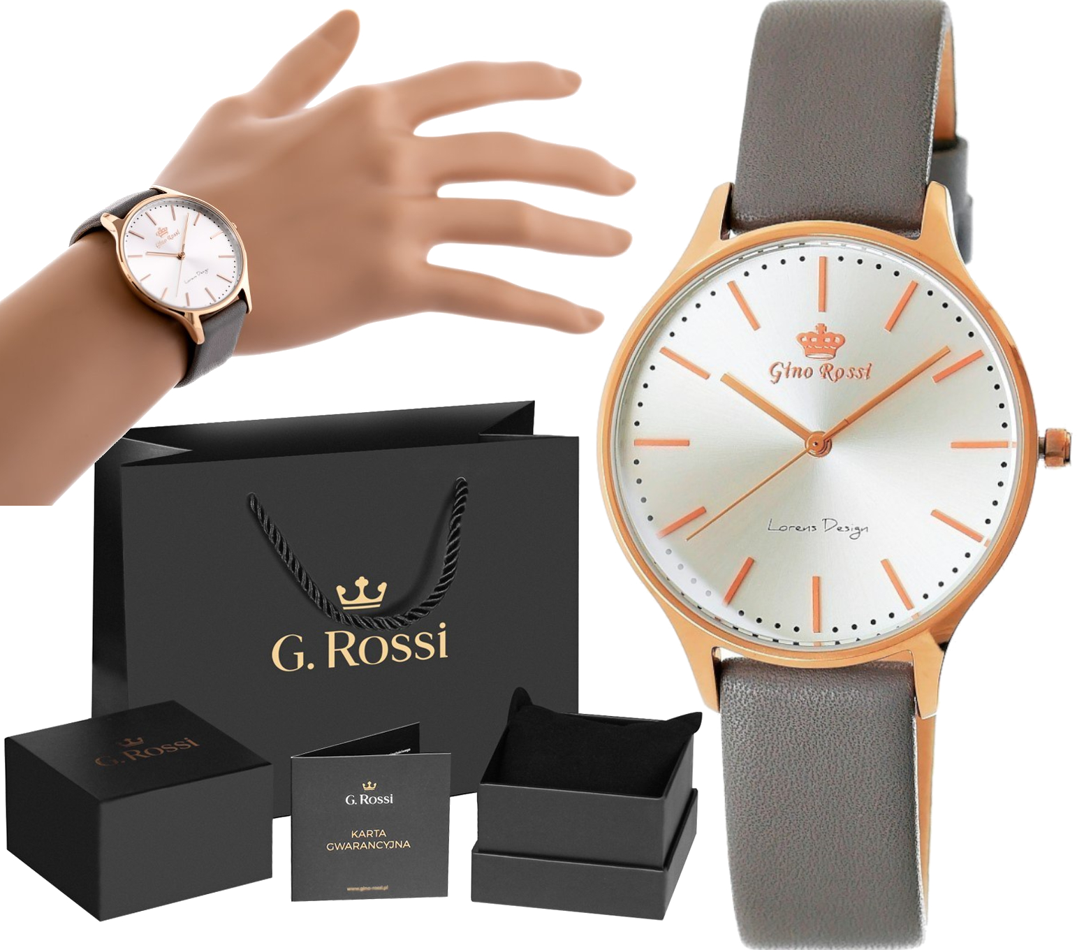 

Zegarek Damski G. Rossi Skórzany Pasek Pudełko