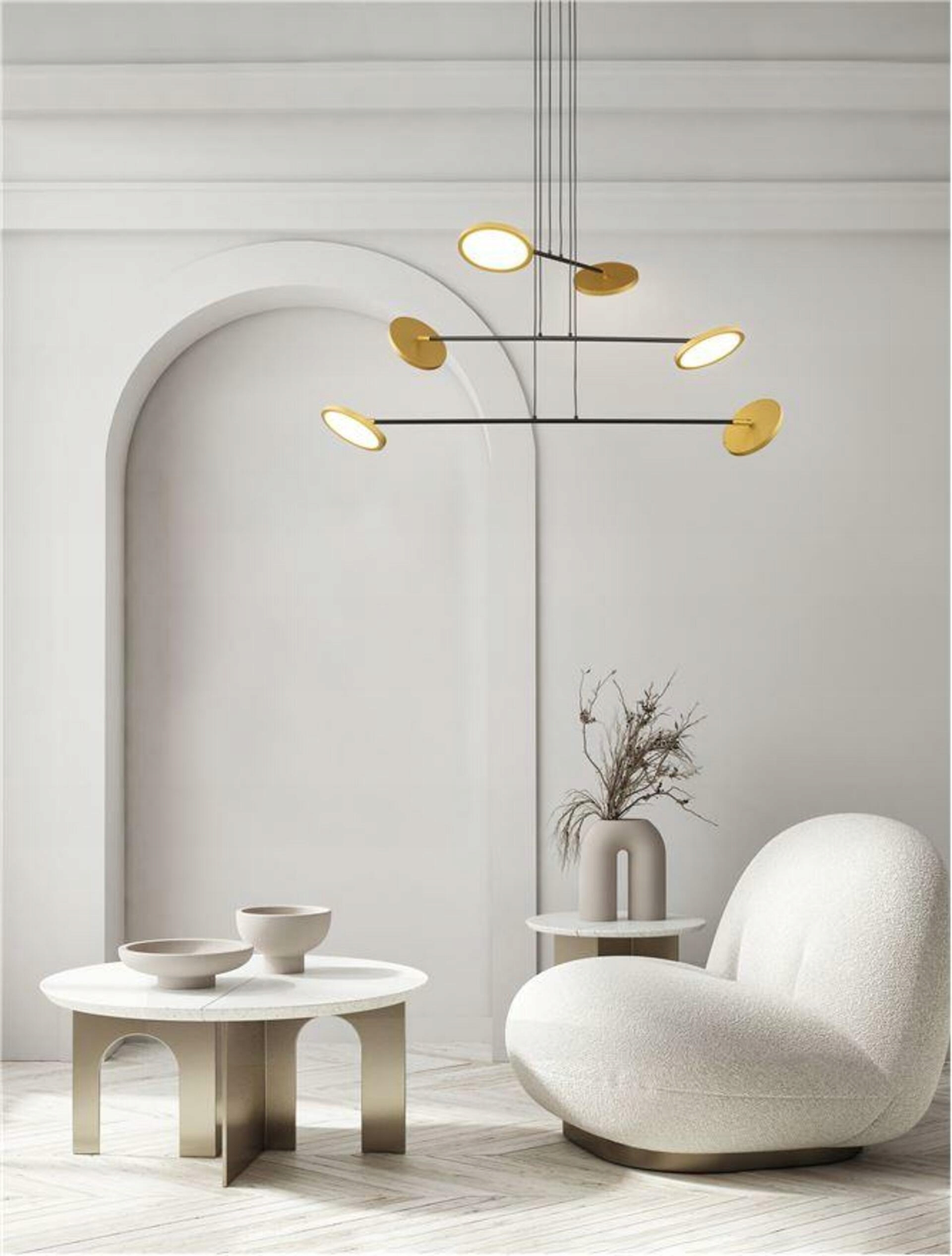 Nova Luce závěsné svítidlo Scope černá a zlatá Led 49.2W 3000K stmívatelné