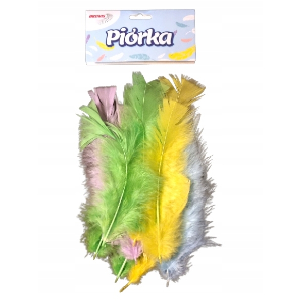 PIÓRKA DEKORACYJNE MIX KOLORÓW PASTELOWYCH 3G BREWIS