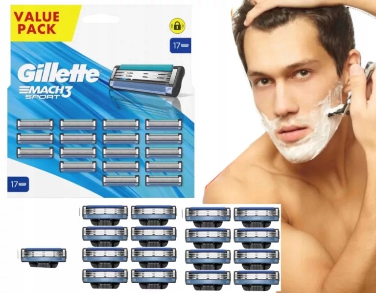 Wkłady Do Maszynki Gillette MACH3 17 Szt 8700216075084