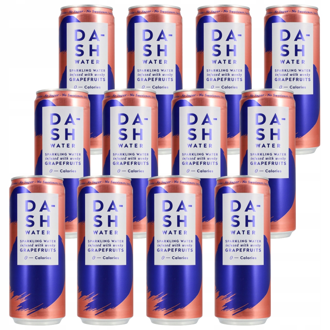 Levně Dash Sycená voda s příchutí grapefruitu bez cukru a kalorií 12 x 330 ml plechovka