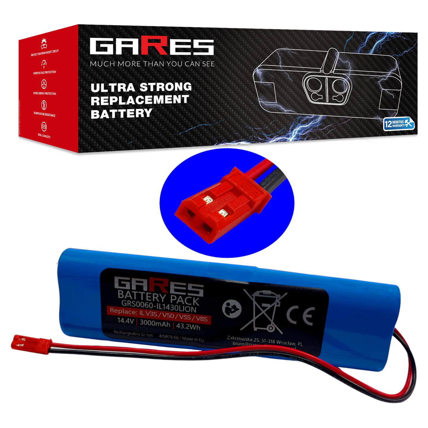 Akumulátor Gares pro Ilife V80 B5 Max S5 Pro 14,4V 3,0Ah