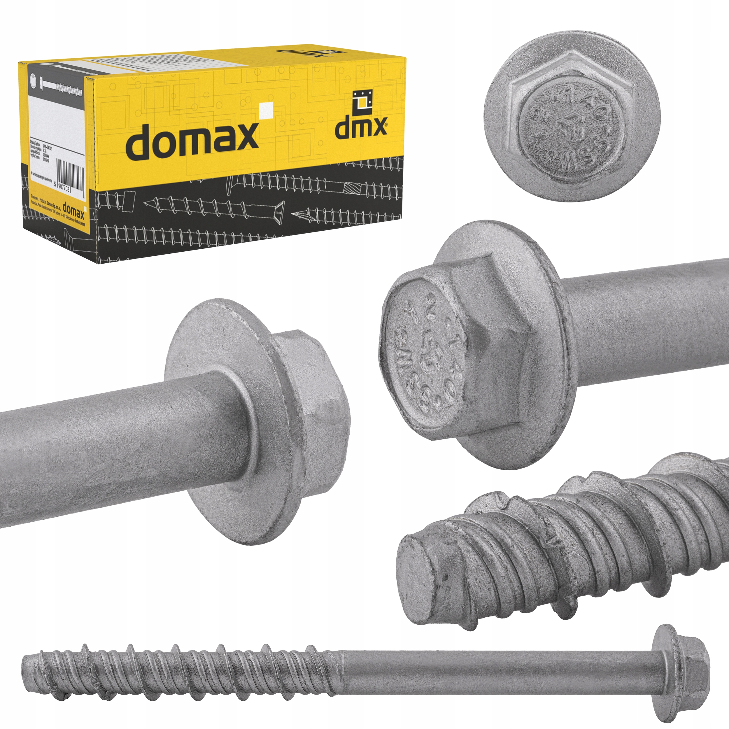 Śruby Do Betonu Kamienia Bezkołkowe Kotwy Wkręty DMX Pbw 50 Szt 10,5 X 90